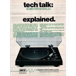 1979 MCS 6700 Direct Drive Turntable Record Player Vintage Print Ad Wall Art